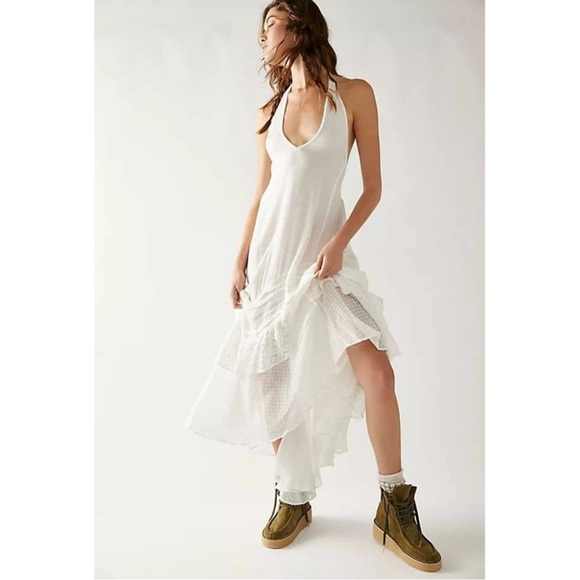 Free People • NWT Endless Summer Slice of Heaven Ivory White Maxi Dress Size S - Picture 1 of 15